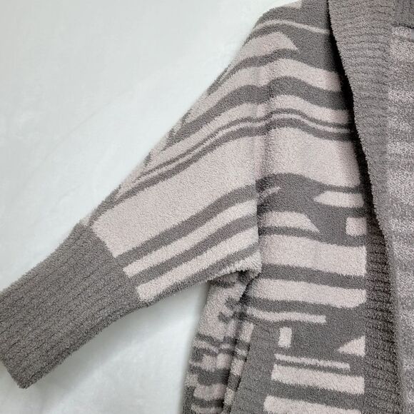 Barefoot Dreams Cozychic Geometric 3/4 Sleeve Oversized Open Cardigan Size Small - Picture 4 of 12